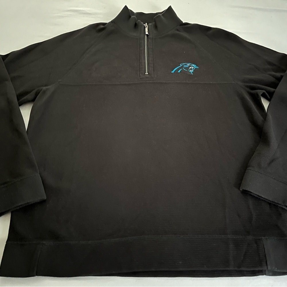 Tommy Bahama Men’s NFL Carolina Panthers half zip reversible sweater Medium - Picture 4 of 5